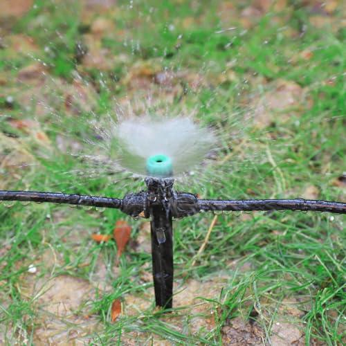 HUISUYTON 30 Pcs Drip Irrigation Sprayer Emitter for 1/4" Irrigation Tubing - size: 30Pcs Double Tube Sprayers