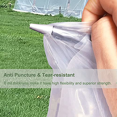 Yowlieu 10' x 26' Clear Greenhouse Plastic Sheeting, 6 Mil UV Resistant Polyethylene Greenhouse Film Hoop Green House Plastic Cover for Farms, Agriculture, Garden - size: 10' x 26' - 1 PCS