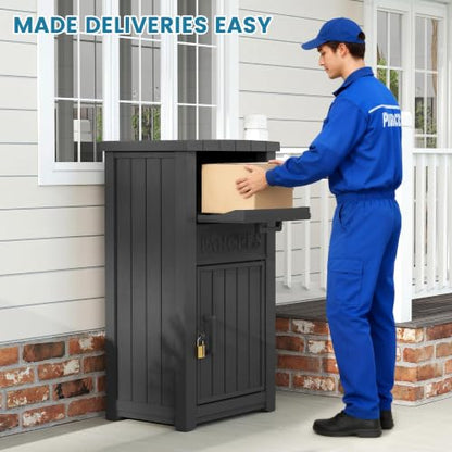 Package Delivery Box for Outside, Parcel Drop Box, Classic Black - color: Black
