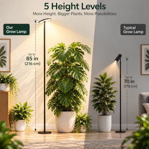60W Tall Grow Light for Indoor Plants, 85 in, 1-23H Timer - color: Basic 4000K 1–23H Timer Touch