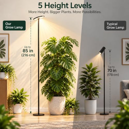 60W Tall Grow Light for Indoor Plants, 85 in, 1-23H Timer - color: Basic 4000K 1–23H Timer Touch
