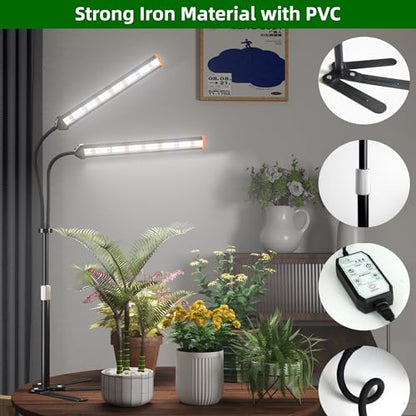GooingTop Grow Light for Indoor Plants,Height 10-32'' with Dimming & Timer - size: 99Watts