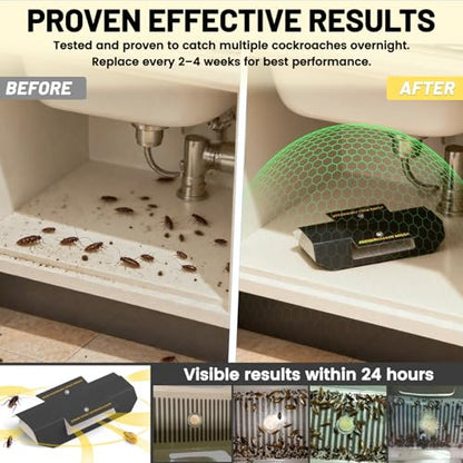 Cockroach Traps Indoor – Non-Toxic Odorless Roach Glue Traps, Strong Sticky Roach Traps for Kitchen, Cabinets & Bathroom, 20 Pack - size: 20 Pack