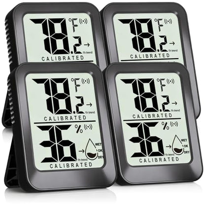 AyayaBoss 4 Pack Room Thermometer Indoor Hygrometer