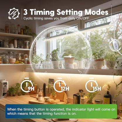 FREELICHT 1Pack 4FT Grow Light for Indoor Plants, Timer, 60W Full Spectrum