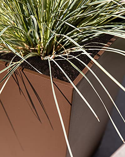 Veradek Pure Series Nobleton Planter - Tapered Square Outdoor Planter - color: Espresso, size: 18 inch - 2 Pack