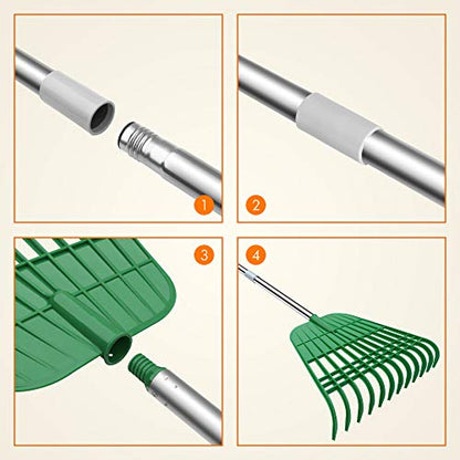 Gardzen 12 Tines Gardening Leaf Rake - style: 2 Packs