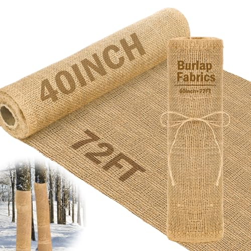 Buryeah 1 Pack 40 Inch X 72 ft Burlap Fabrics Roll Natural Jute Garden - size: 40 Inch x 72 Ft