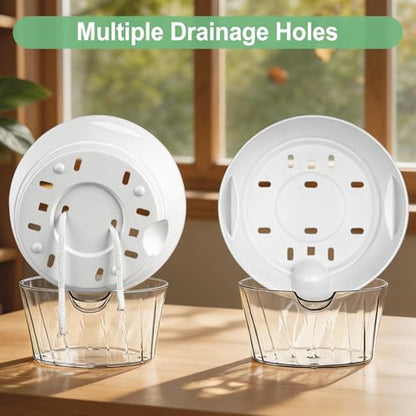 Hayder 5/6/7 Inch Self Watering Pots for Indoor Outdoor Plants 6 Pack - color: White