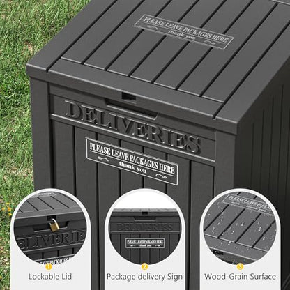 Package Delivery Box for Outside, Black - color: Black