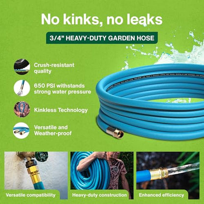 Aeromixer THE HOSE 3/4 Inch Garden Hose 75 Ft Heavy Duty Water Hoses - size: 3/4" x 75', style: 1 Pack