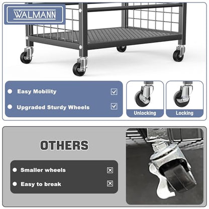WALMANN Garden Tool Organizer with Wheels, Rakes/Shovels/Yard Tools Stand - style: Medium-stand