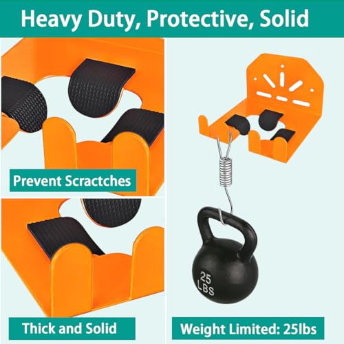 2 Pack Wall Mounted Tool Holder for Garage & Garden - Orange Metal Durable