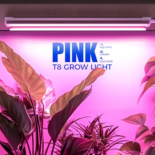 Barrina T8 LED Grow Light, 2FT Full Spectrum Plant Lights, Pink, 6 Packs - color: Pink, size: 2ft-6 Packs