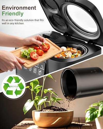 Growell Electric Composter for Kitchen, 4L Odorless Countertop Compost Bin - color: Black
