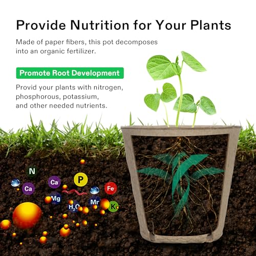VIVOSUN 3.15“ Peat Pots, 120 Packs Seed Starting Pots with Drainage Holes - size: 120