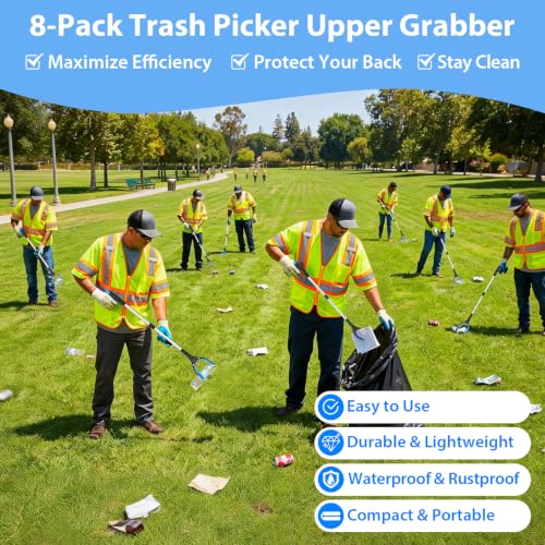 8 Pack 32 Inch Grabber Reacher Tool, Trash Grabbers, Trash Pickers - size: 32-Inch (Pack of 8)