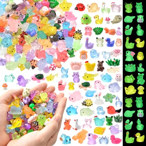 FEXIA 140PCS Mini Resin Animal Figurines Tiny Animals for Fairy Garden - color: Animals-140pcs