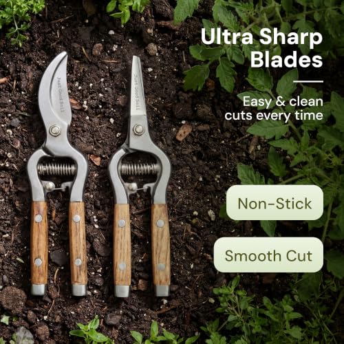 Garden Pruning Kit with Bypass Pruner & Precision Snips