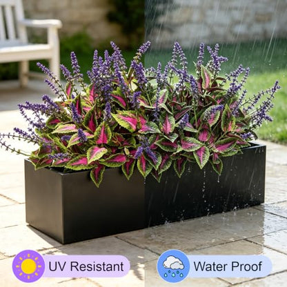 Artificial Coleus Lavender Fake Plants Faux Greenery, 10 PCS
