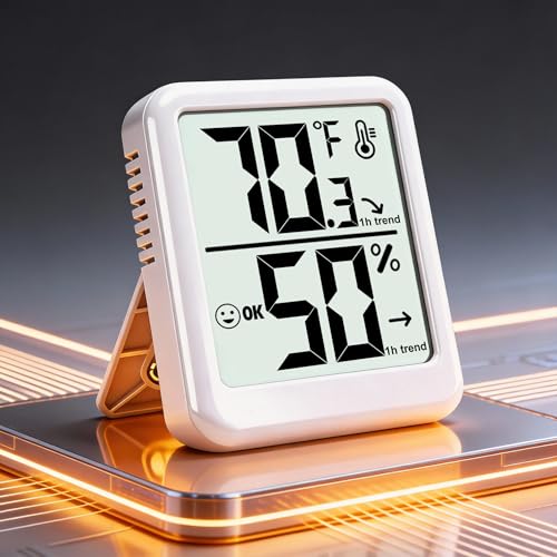 Room Thermometer Indoor Hygrometer Digital Humidity Meter - color: White - Upgraded Version, size: 1 - Pack