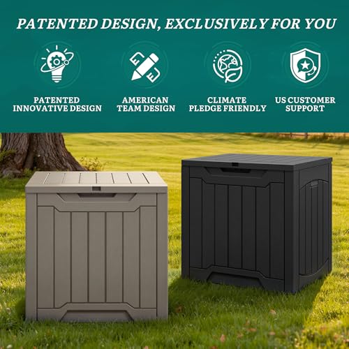 YITAHOME 31 Gallon Deck Boxes Set of 2 - color: Taupe, size: 31 Gallon 2pcs