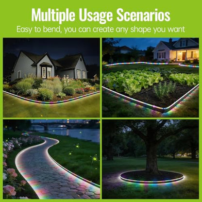 Landscape Edging with Solar String Light, 10FT, 2in Depth, Timer