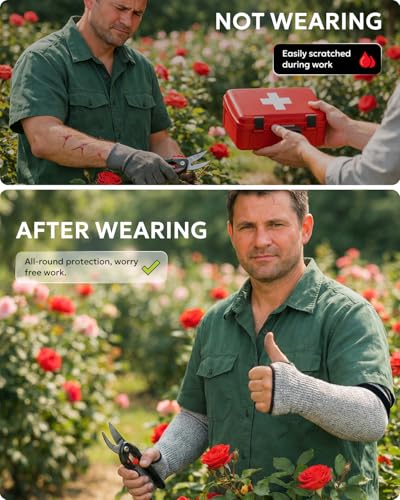 Evridwear Protective Arm Sleeves Arm Protectors for Thin Skin and Bruising Farmers,Gardening,Pet Grooming,Fragile Skin - size: Small