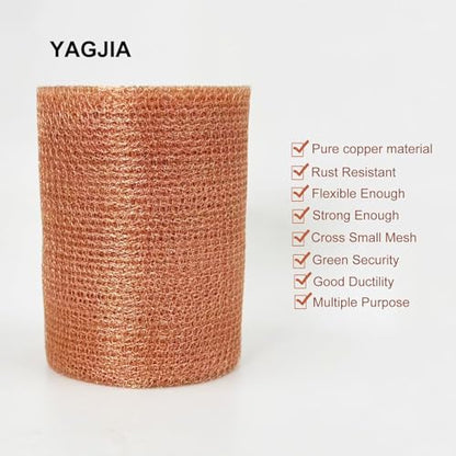 Copper Mesh Rodent Control 5in x 33ft, Rustproof, 0.17mm Wire, Double Layer - size: 5in x 33ft