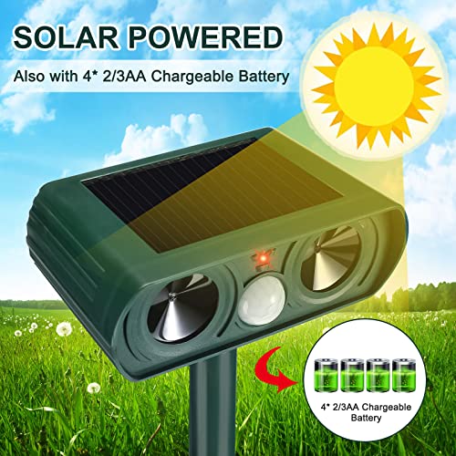 3 Packs Ultrasonic Solar Animal Repeller Motion Sensor Outdoor