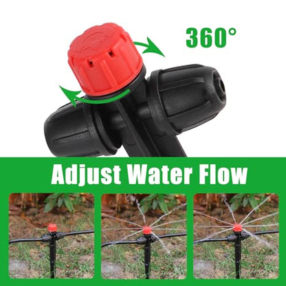 25 Pcs Drip Irrigation Fan Emitter for 1/4" Irrigation Tubing - style: 25 Pcs Drippers Red
