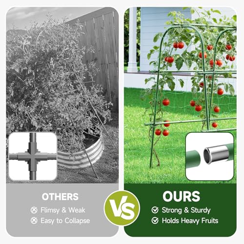 HIRALIY Cucumber Trellis for Climbing Plants, 4ft Tall, Green - size: 48"L x 31"W x 48"H-Tunnel Trellis