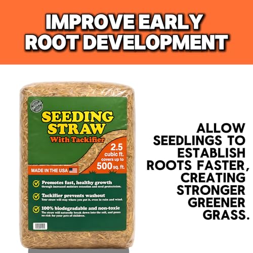 Seeding Straw with Tackifier, 2.5 cu ft (Covers up to 500 Square Feet)