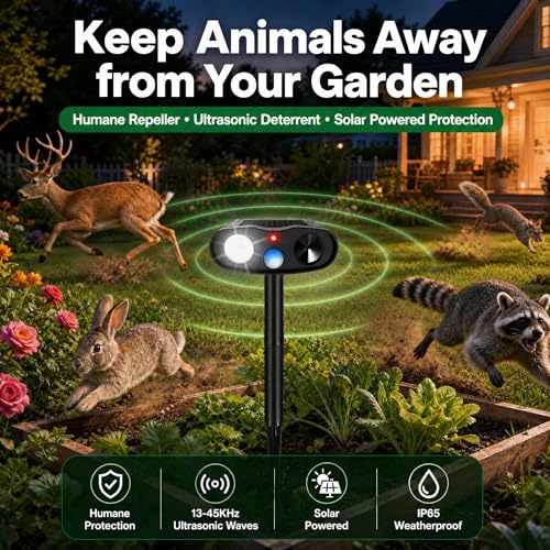 Sonic Fortress Pro Deer Repellent Solar Ultrasonic Animal Repeller 2 Pack