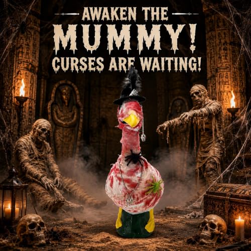 Halloween Porch Goose Outfit, Mummy Costume Set for 23-Inch Goose Statue - color: Mummy