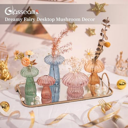 Glasseam Glass Plant Propagation Stations: 10Pcs Mushroom Propagation Vases - color: Colorful, size: 10Pcs