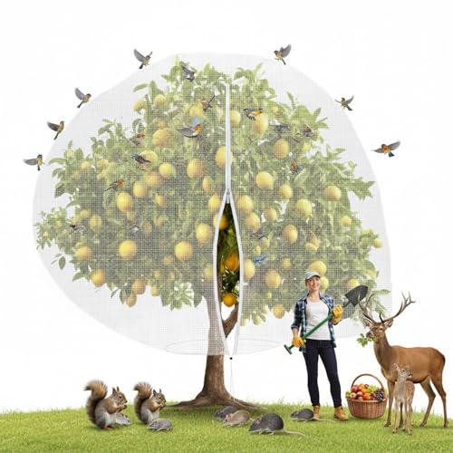 1 Pcs Large Fruit Tree Netting 10 X 14 Ft with Zipper Drawstring - size: 10 x 14 ft