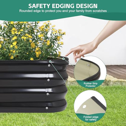 4 in 1 Galvanized Raised Garden Bed, 5x3x1ft, Grey - color: Gray, size: 5x3x1ft (1pack)