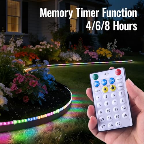 Landscape Edging with Solar String Light, 10FT, 2in Depth, Timer