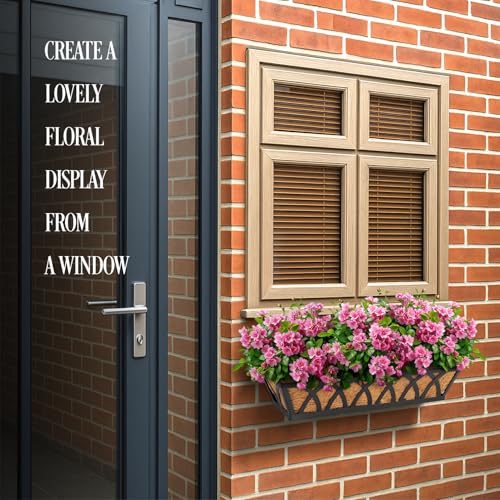 4 Pack 36IN Window Box Planter Basket w/Adjustable Brackets (S1) - color: Set 4
