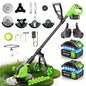 12-Inch Battery Powered String Trimmer with Wheels, 800W Brushless 4-in-1