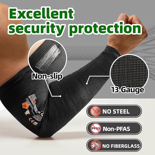 Schwer AIR-SKIN ANSI A5 Cut Resistant Arm Sleeves for Gardening, S912, 18in - size: 18 IN