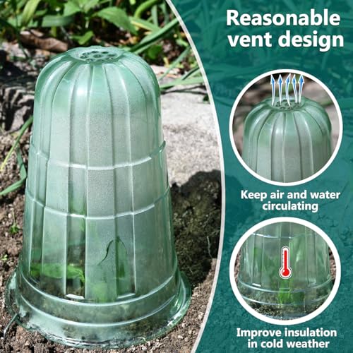 10 Pack Garden Cloches for Plants - color: Green 10pack