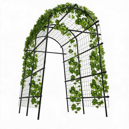Garvee Metal Garden Arch Trellis 7.7Ft Black - size: 7.7x6x4 Ft