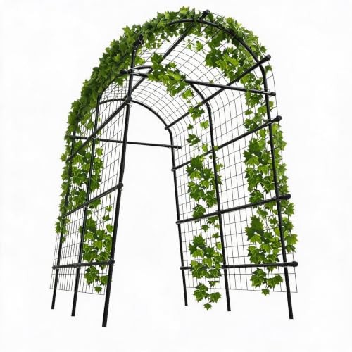 Garvee Metal Garden Arch Trellis 7.7Ft Black - size: 7.7x6x4 Ft