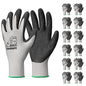 toolant Crinkle Latex Work Gloves, 12 Pairs, Gray, Medium - color: Gray, size: Medium