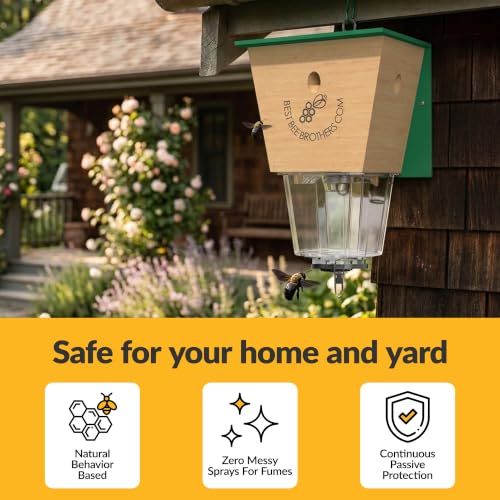 Ultimate Pro Outdoor Carpenter Bee Trap by Best Bee Brothers, Green 1-Pack - color: Green, size: 1 Pack