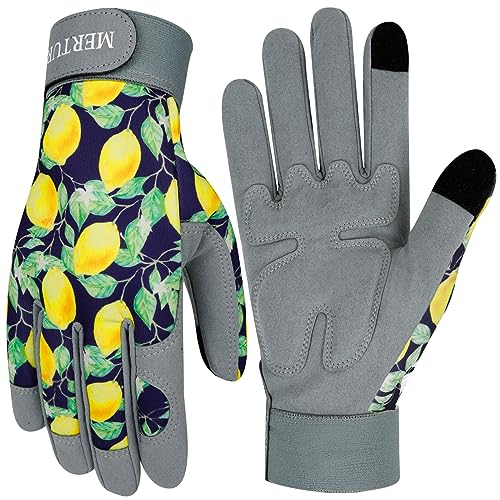 Gardening Gloves for Women Tough Leather Thorn Proof Gardening Gloves Work Gloves for Women - color: Colorg