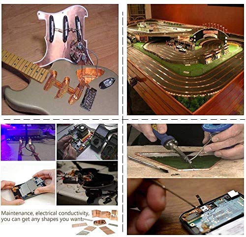 Copper Foil Tape (4 inch X 33 FT) with Double-Sided Conductive Adhesive for Guitar & EMI Shielding,Stained Glass Making,Electrical Repairs,Paper Circuits,Soldering,Grounding,DIY Copper Tape - size: 4 inch X 33 FT