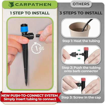CARPATHEN 1/4" Quick Connect Irrigation Emitters Vortex Sprinker, 30 pcs